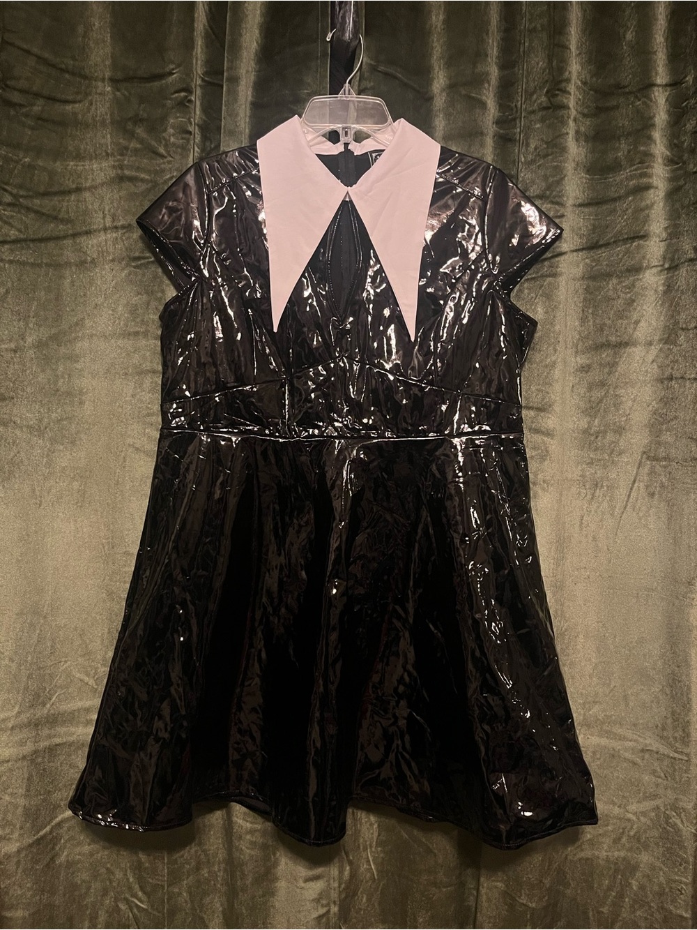 KILLSTAR Glossy Black Vinyl Collared Dress 🖤